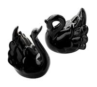 Cabilock Ceramic Swan Figurines Decor Statues Black Elegant 2pcs Home | Lightweight, Space Saving, Fade Resistant Finish, Delicate Style, Desktop Display, Tabletop Accent
