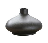 Cabilock Ceramic Zen Vase Small Round Black Decorative Vase for Home Decor, Minimalist Japanese Style Flower Arrangement, Ceramic Crafts