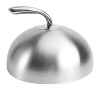 Cabilock Cheese Melting Dome Stainless Steel Round Basting Steaming Cover Burger Lids Food Meal Steak Dish Lids Griddle Grill Accessories for Kitchen Cooking 20CM (Silver)