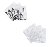 Cabilock Chic Black Disposable Napkins 2pcs Made from Pulp, Floral Printed Paper Napkins for Garden Party and Family Reunions