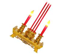 Cabilock Chinese Candle Light Home Decoration Office Decoration Electric Fake Candle Meditation Decoration Spa Decoration LED Decor Tea Lights Zen Candles Buddhist Candle Lamp Plastic