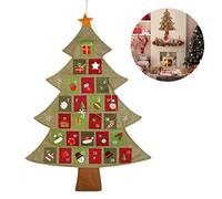 Cabilock Christmas Advent Calendar With 25 Pockets, Christmas Tree Shaped, DIY Hanging Pendant Felt Bag for Kids, Reusable Xmas Countdown Calendar Decorations Indoor Home Wall