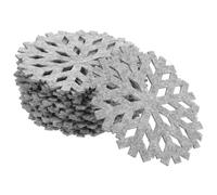 Cabilock Christmas Coasters Placemats Table Mat 20pcs Set Snowflake Heat Resistant for Table and Countertop Protection Felt Cloth Grey Multi-Functional Drink Coaster