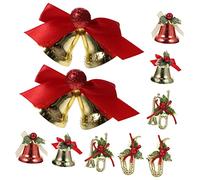 Cabilock Christmas Decorations Balls Silver Hooks Bell Decorations Xmas Tree Ornaments Home Decorative