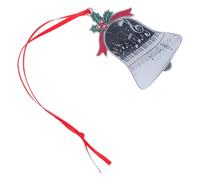 Cabilock Christmas Hanging Bell Ornaments 6pcs Acrylic Jingle Bells with Piano Key Pattern, Shatterproof Xmas Tree Decorations for Home, Party, Door Knob and Wreath Craft Use