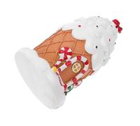 Cabilock Christmas Resin Snow Village House Figurine Reusable Holiday Decoration with Intricate Microlandscape Design Indoor Display and Festive Seasonal Charm
