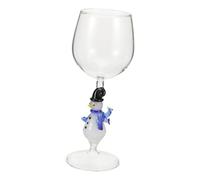 Cabilock Christmas Snowman Base Wine Glass Goblet Glass Cocktail Cup for Holiday Parties Stemware for Red Wine Cocktails Sparkling Water Unique Xmas Table Decor