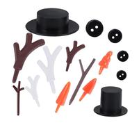 Cabilock Christmas Snowman DIY Material Set for - 60 Nose Pieces, 200 Buttons in 4 Sizes, 30 Small Medium Hats, 12 Pairs of Antlers - ’S Craft Accessories for Holiday Decorations