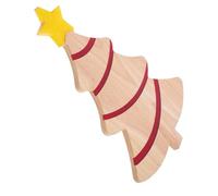 Cabilock Christmas Tree Acacia Wood Serving Tray Dual Sided Charcuterie Board for Steak Vegetables Fruit Nonporous Surface Easy to Clean Resin Blend Cutting Platter for Holiday Kitchen