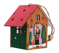 Cabilock Christmas Wooden Nutcracker Hanging Ornament Luminous House Night Light Decoration for Tree Eco Friendly Xmas Adornment for Home Garden Patio Romantic Holiday Atmosphere