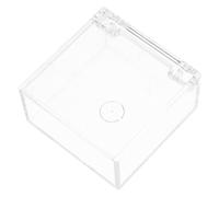 Cabilock Clear Acrylic Display Box with Transparent Lid Sturdy Cube Organizer for Jewelry Miniatures Clips and Craft Supplies Compact Storage Case for Home and Office Desk