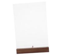 Cabilock Clear Acrylic Sign Holder with Walnut Wood Base Double-sided Display Frame Stand for Diploma Certificate Photo Menu and DIY Name Card Holder Compact Tabletop Display Organizer