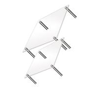 Cabilock Clear Cake Stand, Acrylic Cake Display Stand, Square Cake Holder, 2 Pcs, Firm and Stable Metal Base, for Muffins, Celebration Use
