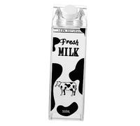 Cabilock Clear Water Bottle Milk Cute Carton Shaped Water Bottle Reusable Plastic Juice Bottle Beverage Milk Cup for Outdoor Travel Camping 500ml (Cow)