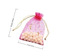 Cabilock Cloth Bags Drawstring Pouches Lightweight for Weddings and Parties 100pcs Assorted Colour Moon Star Organza Bags Random Color