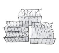Cabilock Clothes Organizer for Folded Clothes 4pcs Set Nylon Multi-grid Compartment Storage Boxes with Visibility Large Capacity for Socks and Underwear, Suitable for Wardrobe Drawer