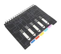 Cabilock College Ruled Spiral Notebook with Black Chevron Pp Dividers A5 Small Spiral Notepad for School Supplies and Work Note Taking