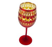 Cabilock Colored Stem Elk Christmas Wine Glass for Holiday Parties Elegant Glass Goblet for Wine Tasting Portable Winter Drinkware for Festive Celebrations