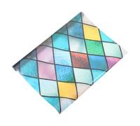 Cabilock Colorful Lattice Stained Glass Window Film PVC Privacy Film for Bathroom Toilet Door Easy-cut Static Cling Frosted Window Sticker Removable Non-residue Decorative Decal