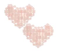 Cabilock Cooling Rose Quartz Eye Mask Heart-shaped Stone Eye Covers for Puffiness Relief Cold Compress Facial Protective Covers for Sleeping Spa and Travel Use