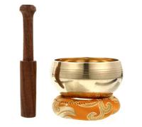 Cabilock Copper with Wooden Striker and Cushion for Meditation and Yoga Singing Bowl Set Tibetan Style Manual Tapping Bowl to Create Deep Therapeutic Tones and Color for Mindfulness