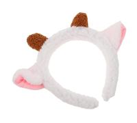 Cabilock Cosplay Animal Ears Headband Lightweight Plush Lamb Headband Adult Charming Sheep Design with Small Horns Fine Stitching White Hair Accessory for Christmas Themed Events and Photo