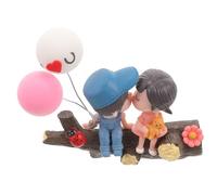 Cabilock Couple Figurine Car Ornament, Couple Decor Resin Sitting on Tree Branch Confession Balloon, Cute Romantic Dashboard Decor for Car Interior