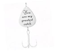 Cabilock Creative Stainless Steel Hooks with Guitar Pick Bait Fishing Lures Tackle Accessories for Outdoor River Fishing You Are My Greatest Catch Pattern