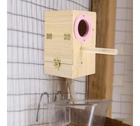 Cabilock Creative Wooden Bird Breeding Nest Box for Budgerigars and Parrots