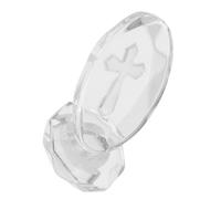 Cabilock Crystal Cross Ornaments for Nursery and Party Table Decor Birthday and Household Decoration Statues Standing Cross Base