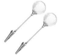 Cabilock Crystal Memo Clip Holders and Space-Saving 2pcs with Iron Base, Stylish and Elegant Desk Accessories for Effortless Organization in Office and Meetings
