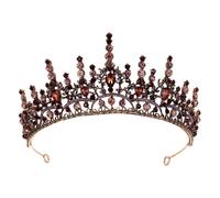 Cabilock Crystal Vintage Baroque Crown Tiara Hair Accessory with Rhinestones Alloy for Wedding Halloween Cosplay Prom Birthday Celebration