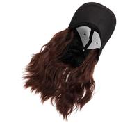 Cabilock Curly Wave Synthetic Wig Baseball Cap for Women Lightweight Comfortable Hair Extension Hat for Cosplay Stage Performances and Daily Wear Deep Brown