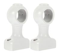 Cabilock Curtain Holder 2pcs Wooden Curtain Rod Brackets Wall Heavy Duty Drapery Rod Holders Wood Curtain Rod Hooks Wood Hardware Drapes Rack White Curtain Hooks, 12.1x5.7cm