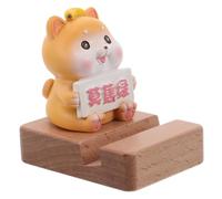 Cabilock Cute Animal Phone Stand Wooden Puppy Design Whimsical Desk Ornament for Home Office Decor Functional Lazy Light Holder for Smartphones Joyful Playful Addition to Workspace