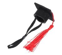 Cabilock Cute Mini Graduation Tassels Canvas Hamster Graduation Hats with Versatile Fit and Easy to Wear Design for Small Birds and Dogs at Special Occasions