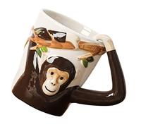 Cabilock Cute Monkey Ceramic Mug with Handle, Novelty Coffee Cup, Office Home Heat-Resistant Water Cup for Water Coffee Tea Milk Juice