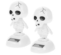 Cabilock Dancing Skeleton Ghost Figurine Halloween Solar 2pcs for Car Decor