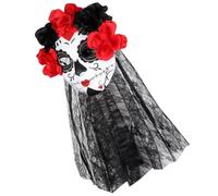 Cabilock Day of Dead Flower Skull Mask for Halloween Cosplay