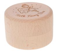 Cabilock Deciduous Tooth Box Wooden Childrens Teeth Storage Box for Fairy Visits