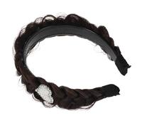 Cabilock Decorative Headband Braided Fishtail Braid Style for Women Girls Rhinestone Decorated Wide Hand-woven Hair Band Hair Accessories for Everyday Wear Parties