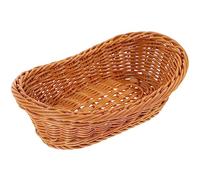 Cabilock Decorative Rattan Storage Basket Wicker Box Lid Practical Food Holder Fruit Tray