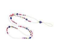 Cabilock Delicate Long Beaded Phone Chain with Love Letters Soft Clay Beads Ethnic Style Lanyard for Women Practical Wrist Strap for Phone and Camera Hanging Gift for Friends and Family