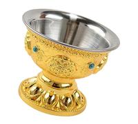 Cabilock Delicate Offering Cup for Worship Gilded Buddhist Water Bowl Compact Stable Design for Temple Home Use Aging Multi Purpose Meditation Decor Chic Appearance for Devout Rituals