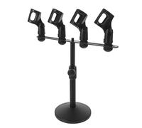 Cabilock Desktop Recording Microphone Stand with 4 Rotatable Boom Arms, Adjustable Mic Holder for Podcast, Live Streaming and Singing, Stable Desktop Mount for Studio and Karaoke Use
