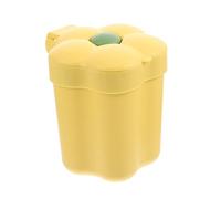 Cabilock Desktop Trash Can Mini Yellow Bin Airtight Trash Can for Office Study Bedroom Small Rubbish Bin