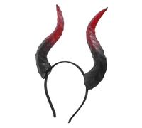 Cabilock Detachable Devil Horns Headband Lightweight PU Iron Animal Themed Ox Horns for Halloween Carnival Cosplay Party Accessories Comfortable Fit
