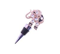 Cabilock Diamond-Inlaid Elephant Red Wine Plug Wine Bottle Stopper Chrome Finish Creative Sealing Plug Home Bar Accessory