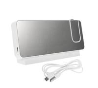 Cabilock Digital Projection Alarm Clock USB Powered LED Large Screen Silent Electronic Alarm Clock with Night Light for Bedroom and Student Use White