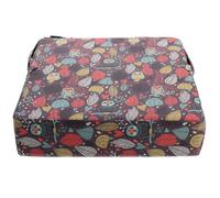 Cabilock Dining Chair Heightening Cushion for Years Old Polyester Seat Pad with Straps and Buckle Non-Slip Dismountable Booster Seat Cushion with Cute Brown Leaf Owl Print Suitable for